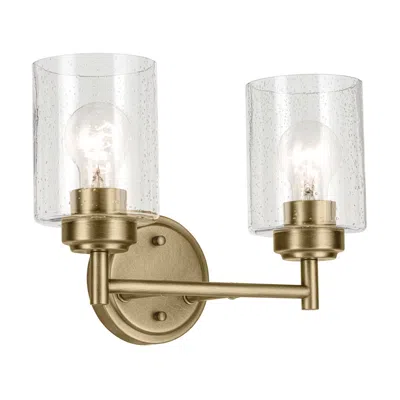 Kichler Winslow 13" 2-light Vanity Light In Natural Brass