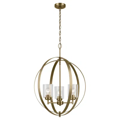 Kichler Winslow 24 1/2"w Natural Brass 3-light Chandelier