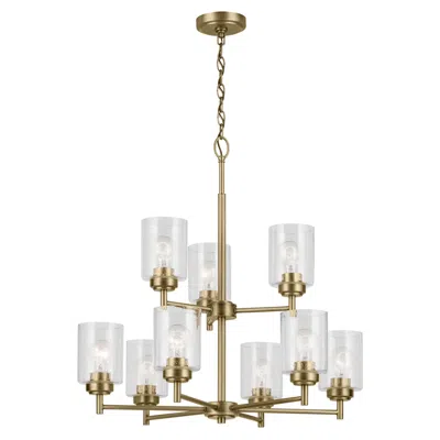 Kichler Winslow 27" Wide Natural Brass 9-light Chandelier