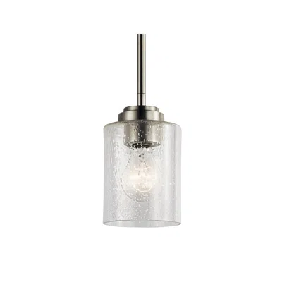 Kichler Winslow 4 1/4" Wide Brushed Nickel Seeded Glass Mini Pendant