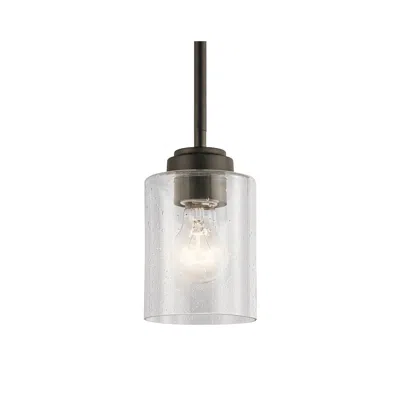Kichler Winslow 4 1/4" Wide Oiled Bronze Seeded Glass Mini Pendant