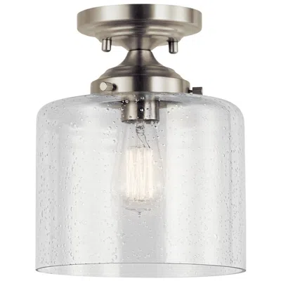 Kichler Winslow 8 1/2" Wide Brushed Nickel Seeded Glass Ceiling Light