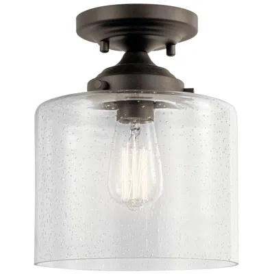 Kichler Winslow 8 1/2" Wide Seeded Glass Olde Bronze Ceiling Light