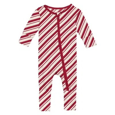 Kickee Kids' Baby's Convertible Coverall In Peppermint Stripe In Red