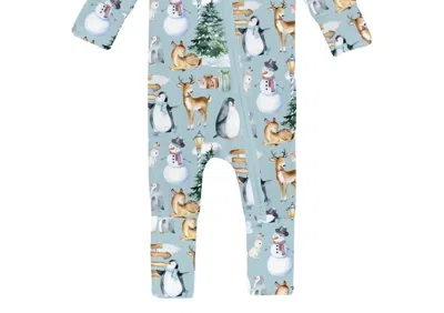 Kickee Kids' Baby's Convertible Coverall In Spring Sky Winter Wonderland In Multi