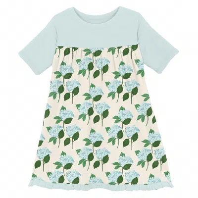 Kickee Kids' Baby Girl's Classic Short Sleeve Swing Dress In Hydrangea Bouquet In Multi