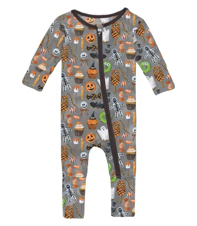 Kickee Kids' Baby Girl Halloween Treats Convertible Sleeper In Gray