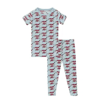 Kickee Kids' Boy's Short Sleeve Pajama Set In Mom Tattoo In Multi