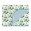 Kickee Double Layer Throw Blanket In Hydrangea Bouquet/seaside Blue Gingham