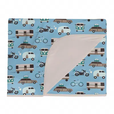 Kickee Double Layer Throw Blanket In Seaside Blue On The Way