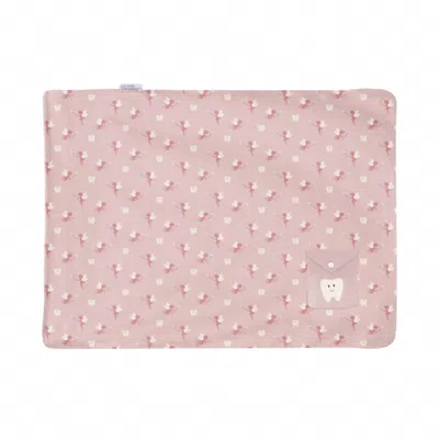 Kickee Foldover Pillowcase In Baby Rose Tooth Fairy In Pink
