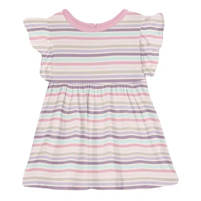 Kickee Kids' Girls' Short Sleeve Lola Swing Dress In Ice Cream Stripe In Multi