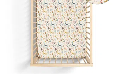 Kickee Grow With Me Crib To Twin Fitted Sheet In Animal Alphabet In Multi