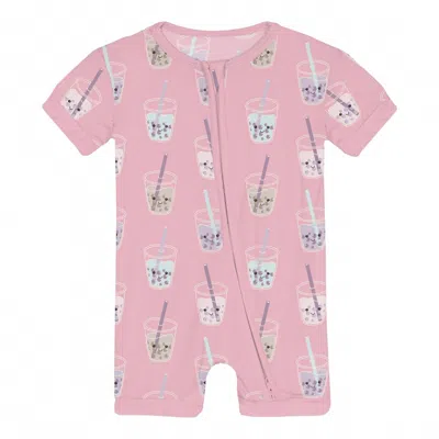 Kickee Kids' Infant & Toddler Gril's Shorty Sleeper With Zipper In Cake Pop Boba In Multi