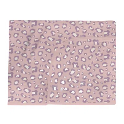 Kickee Kid's Double Layer Throw Blanket In Baby Rose Cheetah In Pink