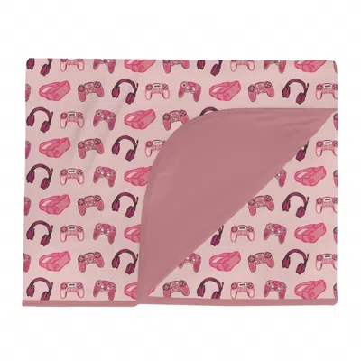 Kickee Kid's Double Layer Throw Blanket In Baby Rose Gamer In Pink