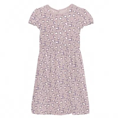 Kickee Kid's Flutter Sleeve Twirl Dress With Pockets In Baby Rose Cheetah Print In Multi
