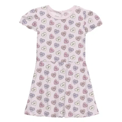 Kickee Kid's Flutter Sleeve Twirl Dress With Pockets In Candy Hearts In Multi