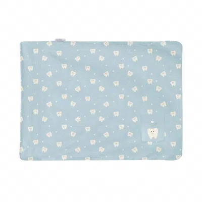 Kickee Kid's Foldover Pillowcase In Spring Sky Tooth Fairy In Blue