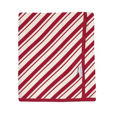 Kickee Kid's Swaddle Perfect Blanket In Peppermint Stripe In Red