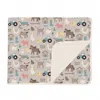 Kickee Lightweight Toddler Blanket In Latte Morning On The Farm