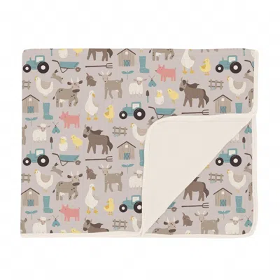 Kickee Lightweight Toddler Blanket In Latte Morning On The Farm