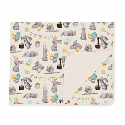 Kickee Lightweight Toddler Blanket In Natural Egg Hunt