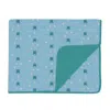 Kickee Lightweight Toddler Blanket In Seaside Blue Frogs & Flies
