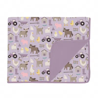 Kickee Lightweight Toddler Blanket In Thistle Morning On The Farm