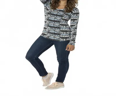 Kickee London Stone Towns Long Sleeve One Tee In Grey In Multi