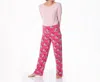 Kickee Long Sleeve Tee & Pajama Pants Set In Winter Rose Holiday Sharks In Multi