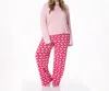 Kickee Long Sleeve Tee & Pajama Pants Set In Winter Rose Polar Bears In Multi