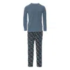 Kickee Men's Long Sleeve Pajama Set In Pine Happy Gumdrops In Multi