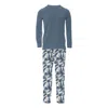 Kickee Men's Long Sleeve Pajama Set In Winter Ice In Multi