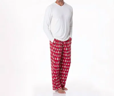 Kickee Men's Print Pajama Pants In Crimson Gnomes In Multi