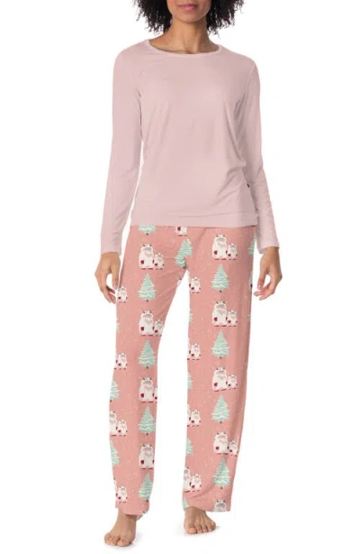 Kickee Pants Goosey Pajamas In Blush Yeti