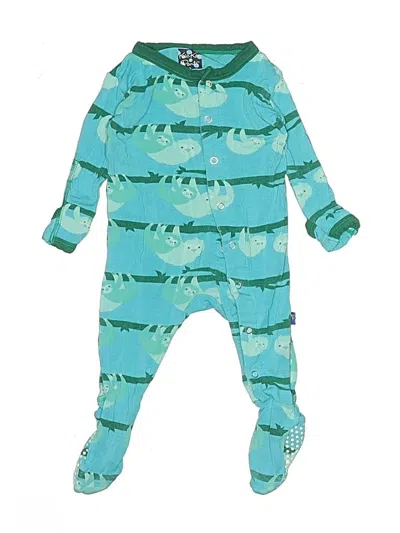 Pre-owned Kickee Pants Babies' Long Sleeve Onesie In Blue