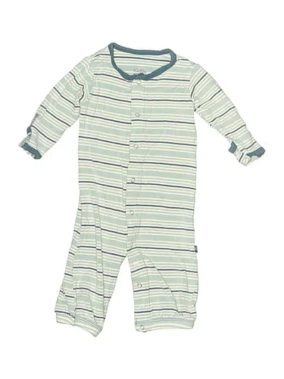 Pre-owned Kickee Pants Babies' Long Sleeve Onesie In Green