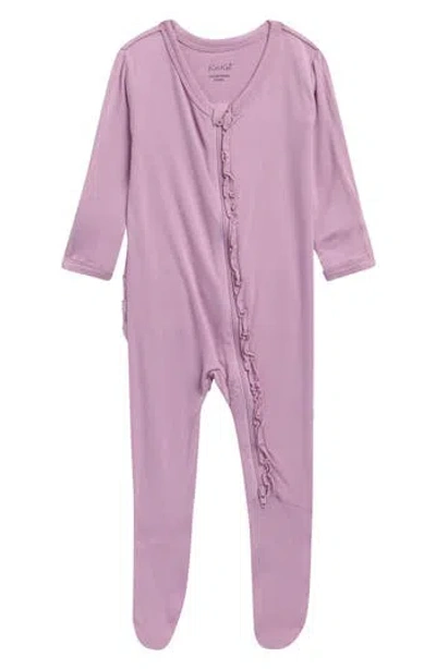 Kickee Pants Babies'  Muff Ruff Zip Footie In Purple