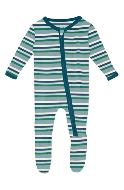 KICKEE PANTS KICKEE PANTS PRINT FITTED ONE-PIECE PAJAMAS 