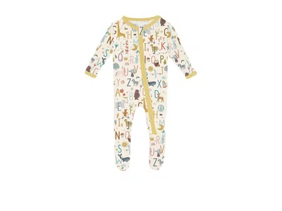 Kickee Pants Print Footie With 2 Way Zipper (infant) Kid's Jumpsuit & Rompers One Piece Animal Alphabet : 18-24 M In Neutral
