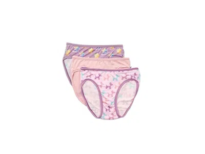 Kickee Pants Print Girl's Underwear Set Of 3 (little Kid/big Kid) Girl's Underwear Rainbow Stars/baby Rose/shrink In Pink