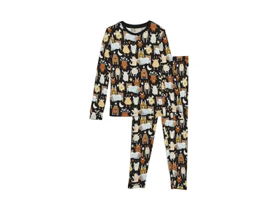 Kickee Pants Print Long Sleeve Pajama Set (big Kid) Kid's Pajama Sets Midnight Monsters Under The Bed: 12 (big Ki In Multi