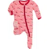 Kickee Pants Rainbow Zip Footie In Pink