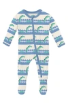 KICKEE PANTS SEA MONSTER FITTED ONE-PIECE PAJAMAS