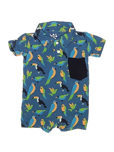 Pre-owned Kickee Pants Babies' Short Sleeve Onesie In Blue