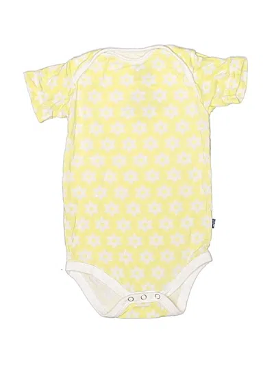 Pre-owned Kickee Pants Babies' Short Sleeve Onesie In Yellow
