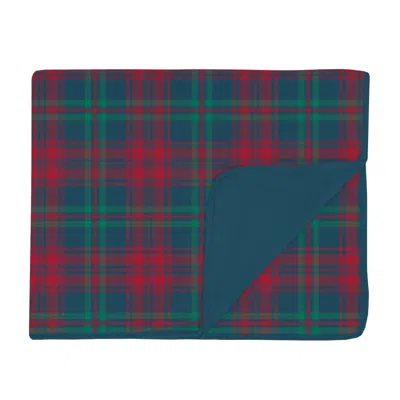 Kickee Print Toddler Blanket In Peacock Plaid In Multi