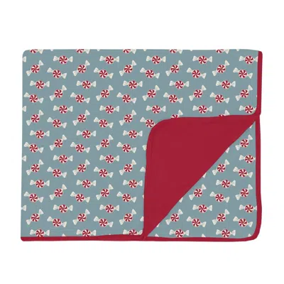 Kickee Print Toddler Blanket In Stormy Sea Peppermints In Blue