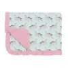 Kickee Ruffle Toddler Blanket In Fresh Air Bird Branch